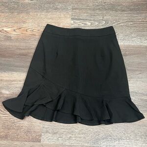 Forever 21 Black Ruffle Hem Mini Pencil Skirt Size Small